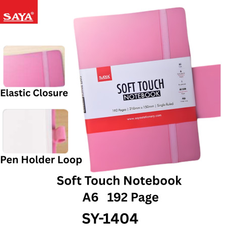 Saya Soft Touch Notebook A6 192 Page - SY-1404