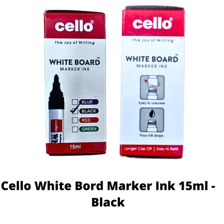 Cello White Bord Marker Ink 15ml - Black