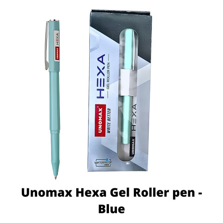 Unomax Hexa Gel Roller pen -Blue