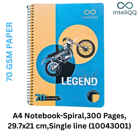 InteliQQ A4 Notebook-Spiral,300 Pages, 29.7x21 cm,Single line (10043001) MRP-175