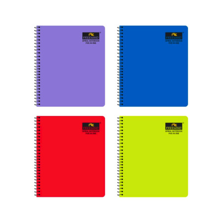 Freemind Long Notebook - Spiral, Single Line, 5 Subjects, 202 Pages, 28x22 cm (704967