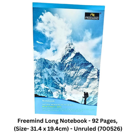 Freemind Long Notebook - 92 Pages, (Size- 31.4 x 19.4cm) - Unruled (700526)