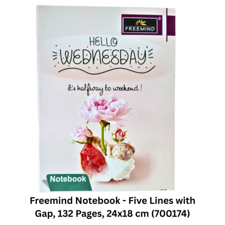 Freemind Notebook - Five Lines with Gap, 132 Pages, 24x18 cm (700174)